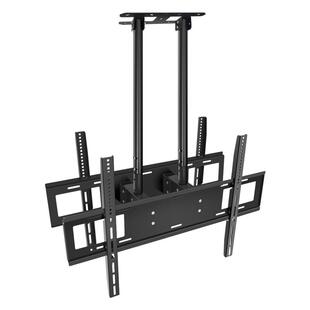 商场奶茶店广告机吊架显示屏挂架70/80/90寸双面电视悬挂吊顶支架