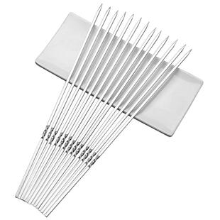 烧烤用具烧烤签子不锈钢304羊肉串铁钎叉扁签工具钢签字家用商用
