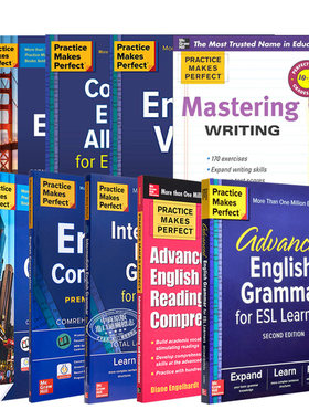Mcgraw Hill英语学习书单 熟能生巧 英语ESL课程学习  Practice Makes Perfect Advanced English  进口英文原版教材