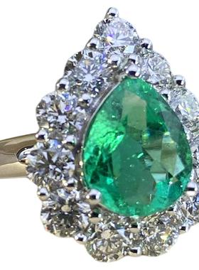 佳兴钻石培育祖母绿戒指