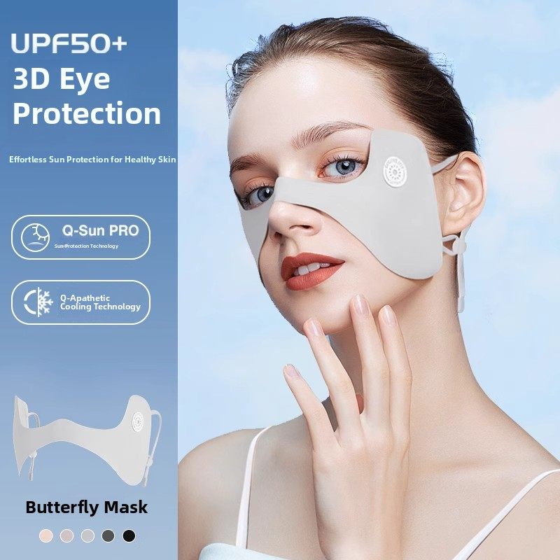 蝴蝶挂耳面罩户外运动高尔夫骑行冰丝防晒防紫外线脸颊防晒护眼角