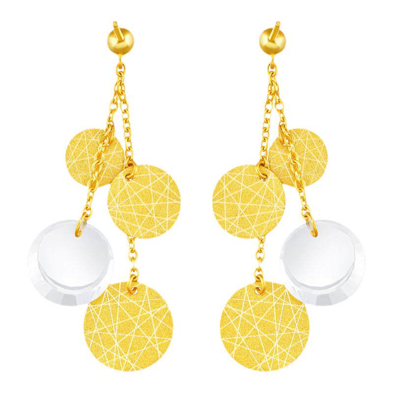 justgold镇金店秋叶耳钩