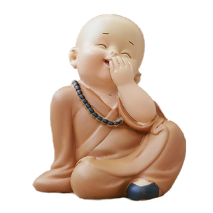 三不小和尚摆件禅意笑佛四佛像弥勒佛办公室桌面迷你沙弥古风装饰