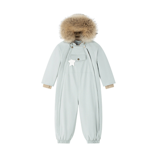 丹麦MINI A TURE童装25冬新男女小童宝宝防水耐磨保暖毛领连体服