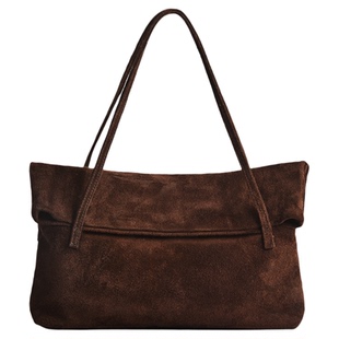 CHUDAO慵懒风磨砂牛皮托特包hobo腋下包流浪包大容量单肩包女2025