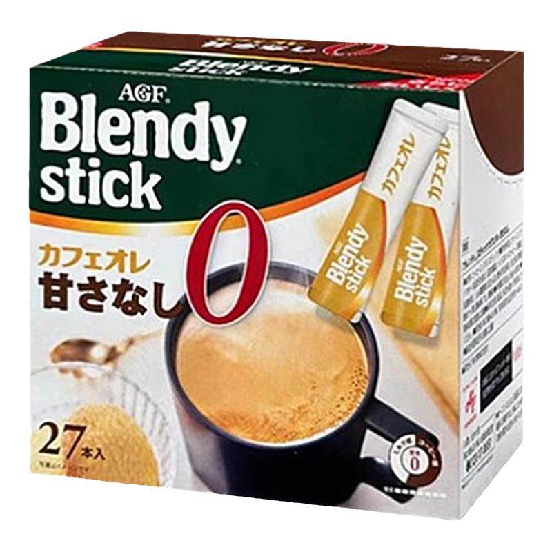 现货日本进口AGF Blendy速溶咖啡粉0沙糖拿铁意式低因咖啡冲饮