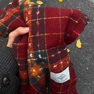 满目星河围巾红色格子圣诞韩系浆果星星加厚氛围感仿羊绒2025新款