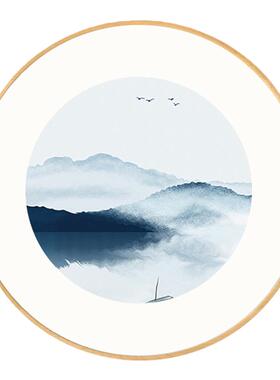 梦成圆形实木简约卡纸画框直销