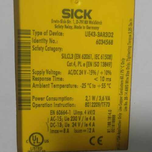 议价sick全新原装进口安全继电器UE43-3AR3D2 订货号: 6034568