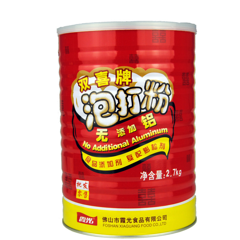 双喜无铝泡打粉2.7kg*6罐烘焙蛋糕油条馒头包子发酵粉复合膨松剂