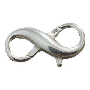 项链手链扣连接扣8字弹簧扣头s925纯银双开diy银饰配件机械卡搭扣