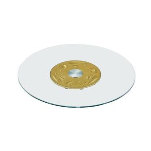 餐桌转盘钢化玻璃家用大圆桌旋转饭桌圆台面免安装转盘带底座防爆