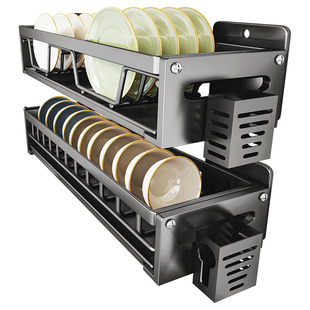 碗架壁挂式免钉碗筷沥水收纳架多功能碗碟餐具整理厨房墙面置物架