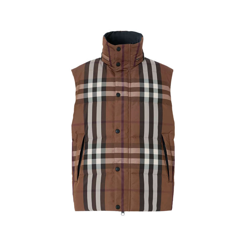 【自营】BURBERRY/博柏利男款双面两穿鹅绒隐藏式连帽羽绒马甲