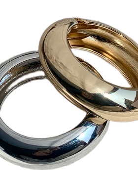 欧美个性高级感光面开口手镯女金属重工开口手环小众时髦素圈手环