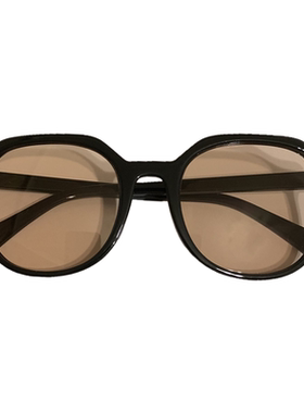 素颜神器黑框茶色墨镜大脸显瘦