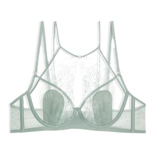 一娜内衣女大胸显小可外穿夏季薄款美背聚拢性感蕾丝文胸不期而遇