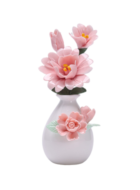 手工迷你小花器陶瓷摆件干花插水培书房客厅桌面装饰教师节送礼盒