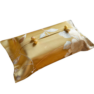 中式布艺纸巾盒车载抽纸盒车用车内家用客厅纸巾盒餐桌纸巾盒抽纸