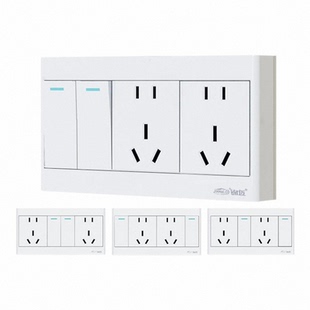 明装超薄插座两开十孔开关家用明线盒二开单双控带五孔大功率面板