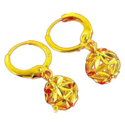 999真金24k耳环女款不掉色不过敏