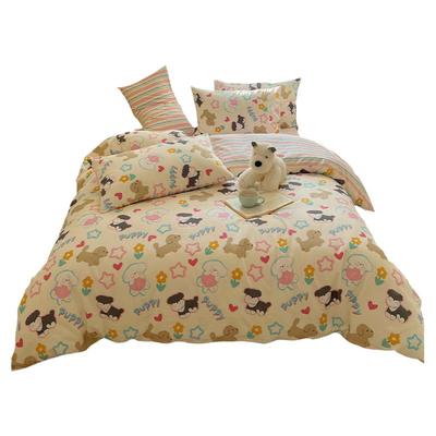 全棉100纯棉四件套床单床笠卡通