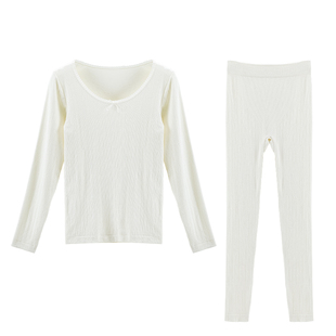 保暖内衣女款秋衣秋裤套装2025新款秋冬季修身美体蕾丝边打底衫