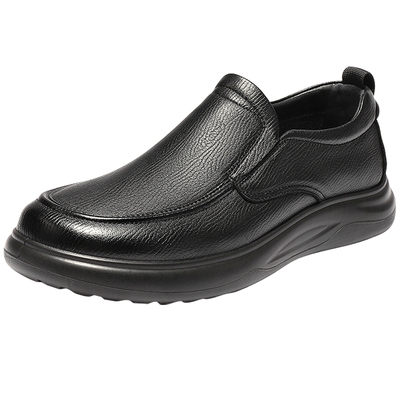 森达休闲皮鞋男2025冬季新款舒适软面一脚蹬平底单鞋JDZ73DM5