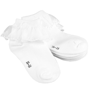 拉丁舞蹈袜女童白色花边袜短袜棉男童规定袜子儿童表演考级小白袜
