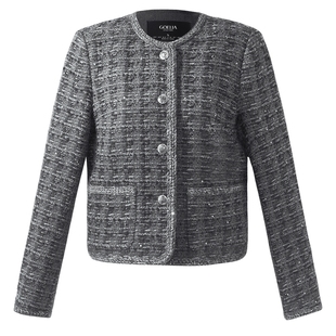 歌莉娅小香风外套女春秋流行穿搭羊毛短上衣1C9L6E100