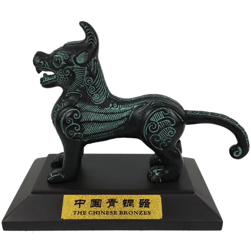 吉祥物如虎添翼青铜器翼虎摆件书架纯铜新中式工艺品保平安镇宅