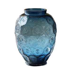 法式浮雕珍珠白玻璃花瓶大号水养玫瑰插花摆件餐客厅软装饰高级感