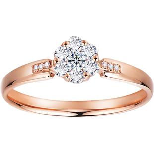 莱绅通灵 翠贝卡 求婚结婚钻戒女18K金群镶钻石戒指女戒玫瑰金