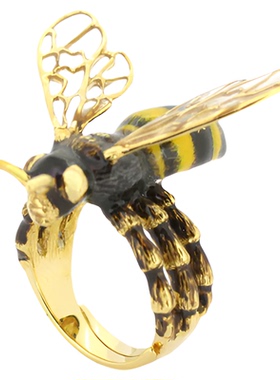 GOODAFTERNINE泰国设计师手工女王蜂王蜜蜂珐琅戒指耳钉项链