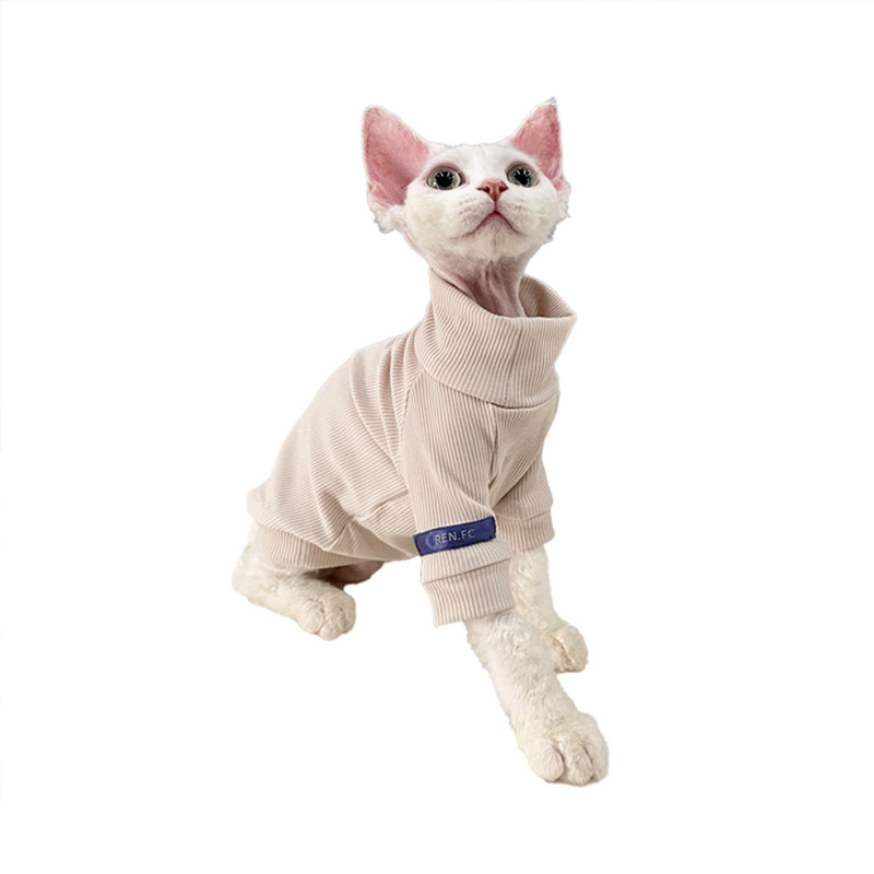 任发财无毛猫衣服斯芬克斯德文衣服秋冬纯棉弹力T恤抓绒耐舔