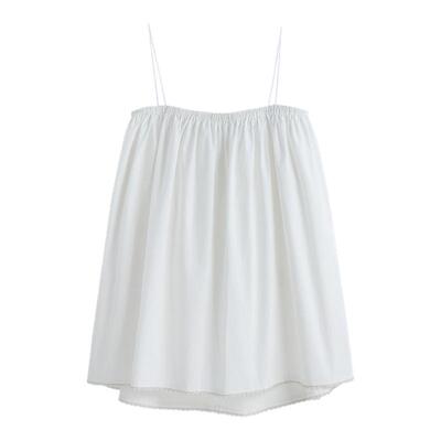 简约廓形一字方领吊带背心女夏季