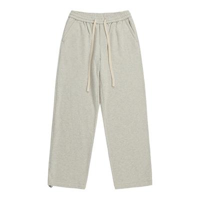 BJHG纯棉花白灰色运动卫裤男款