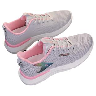 2025年春季新款女鞋软底防滑女士运动休闲鞋超轻缓震平底妈妈网鞋