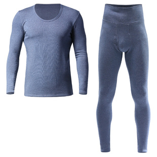 【断码福利】高腰加厚加绒棉质保暖内衣套装男士女士中腰秋衣秋裤