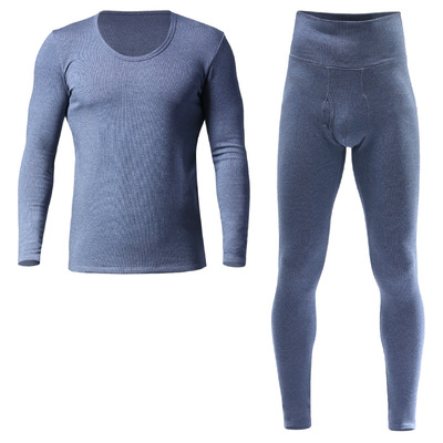 【断码福利】高腰加厚加绒棉质保暖内衣套装男士女士中腰秋衣秋裤