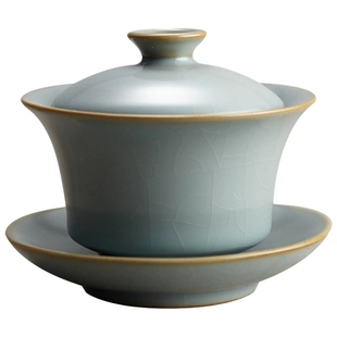 三勤堂普洱茶盖碗景德镇陶瓷汝窑功夫茶具泡茶器茶杯盖碗新品特价