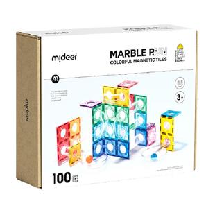 mideer弥鹿儿童磁力片彩窗积木男女孩拼图磁铁棒生日礼物玩具100p