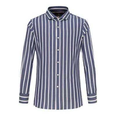 LAMPO八字领长袖商务自然弹衬衫