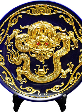 龙凤厦门漆线雕金箔摆件客厅装饰