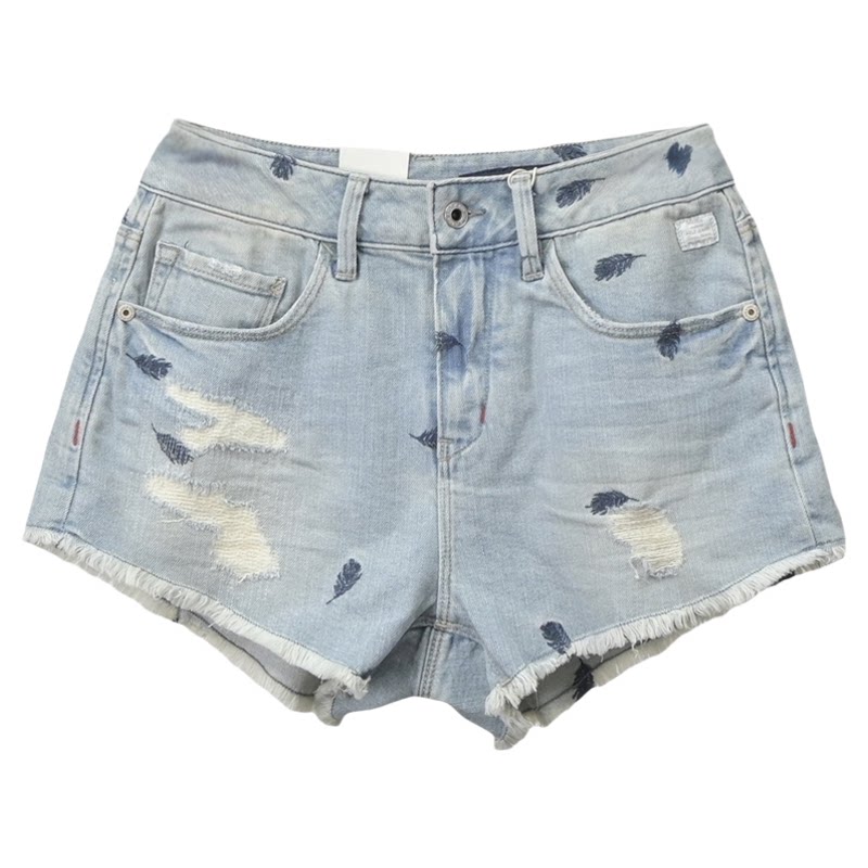 ABLEJEANS牛仔裤夏季女短裤刺绣