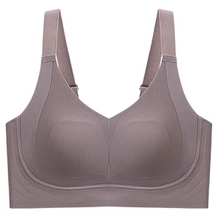 猫人大胸显小内衣本名年红色提拉文胸收副乳无痕大码无钢圈防下垂