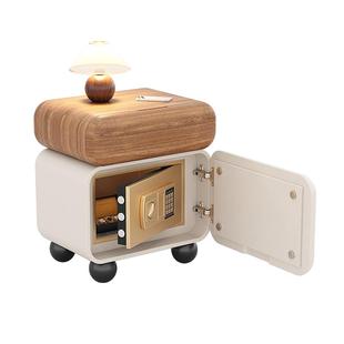 智能床头柜保险箱一体极窄实木家用卧室超窄夹缝中古风小型床边柜