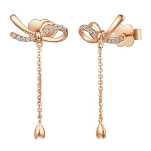 情人节TSL谢瑞麟浪漫契约结伴系列18K金钻石耳钉耳饰64807