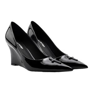 Colorful Bridge丨Crucifix十字架系列 黑色坡跟高跟鞋女士单鞋