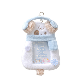 RosyPosy柔设毛绒卡套雪人挂件身证保护套小卡学生证高级新年礼物